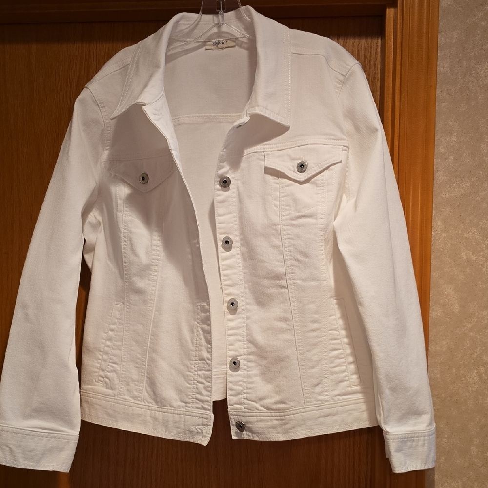 Style & Co. Ivory Denim Jacket
